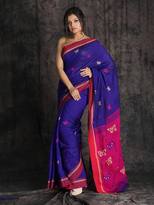 blue self design woven saree - 19968334 - Very Small Image - 1
