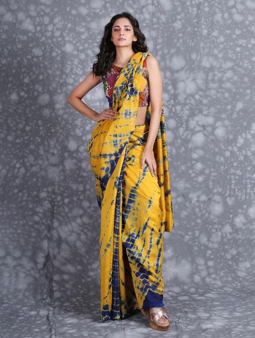 tie & dye woven saree - 19968451 - Very Small Image - 1