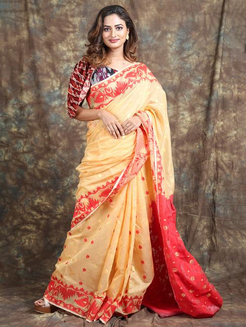 self design handloom saree - 19968681 - Very Small Image - 1