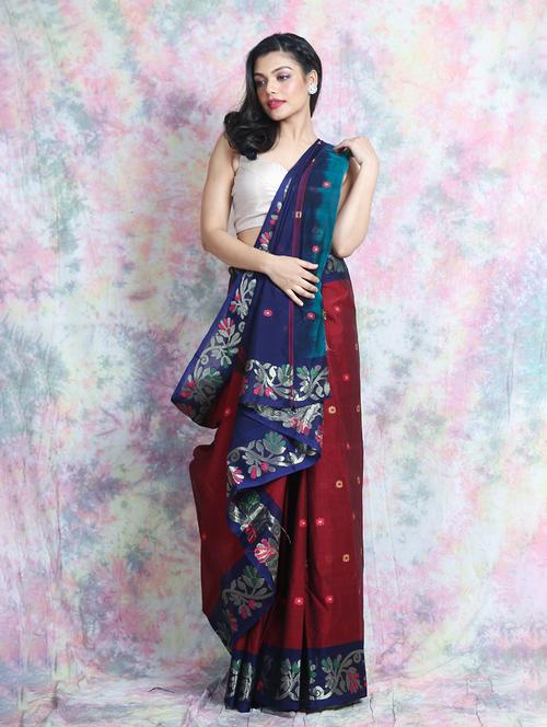 self design woven saree with blouse - 19968752 - Very Small Image - 1