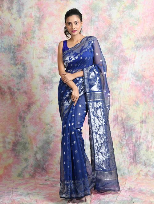 self design jamdani saree - 19968768 - Very Small Image - 1
