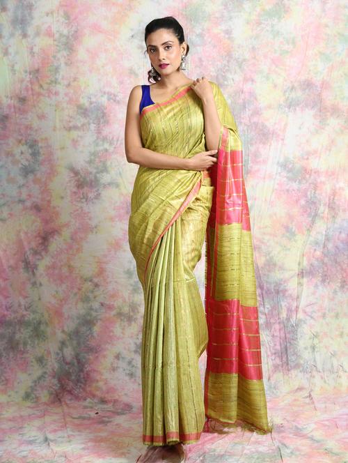 solid woven saree with blouse - 19968909 - Very Small Image - 1