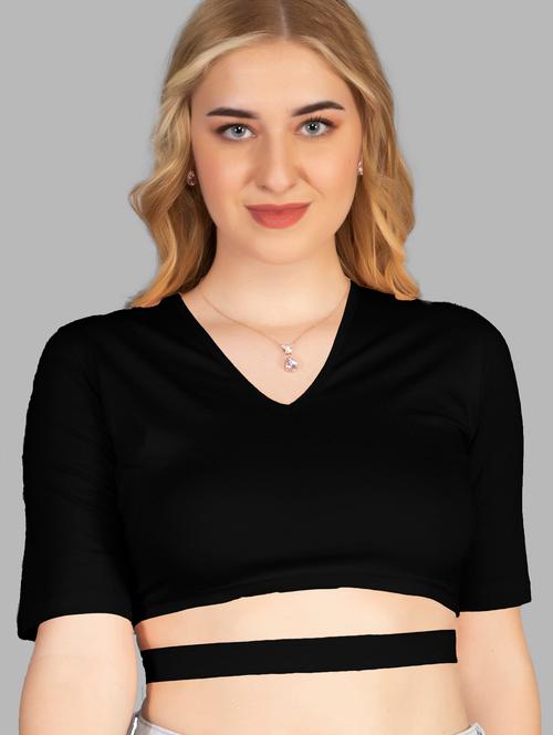 women's crop v neck top - 19968964 - Very Small Image - 1