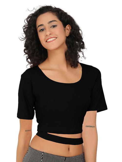 women's crop scoop neck top - 19968971 - Very Small Image - 1