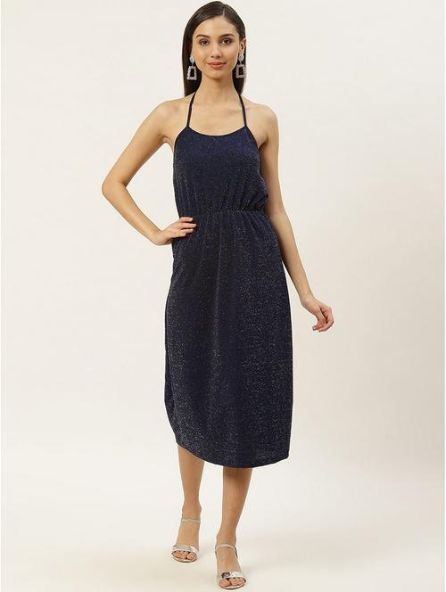 halter neck self design shift dress - 19969174 - Very Small Image - 1