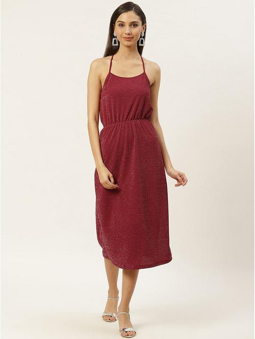 halter neck self design shift dress - 19969175 - Very Small Image - 1