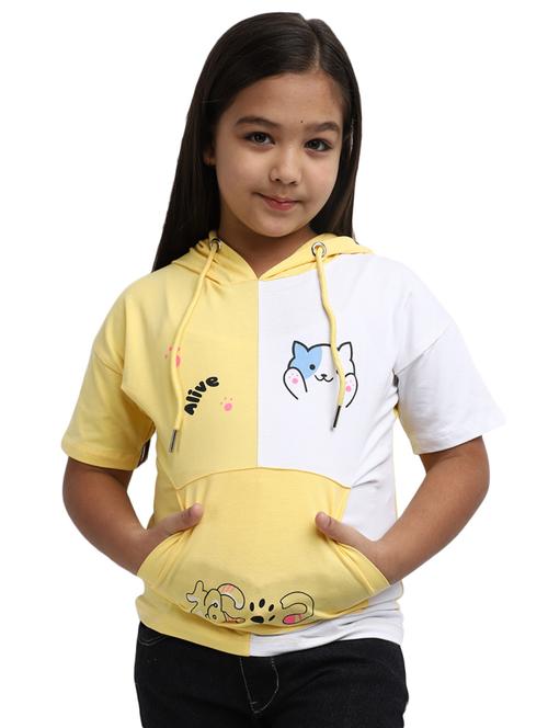 yellow cotton hooded tee - 19970446 - Very Small Image - 1