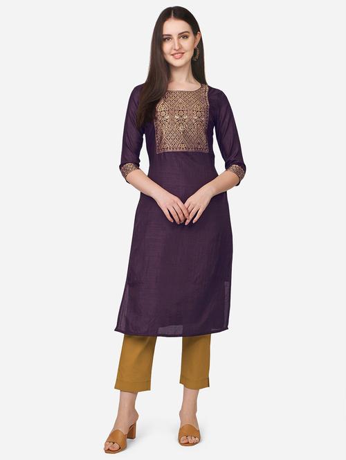 self design straight kurta - 19971056 - Very Small Image - 1
