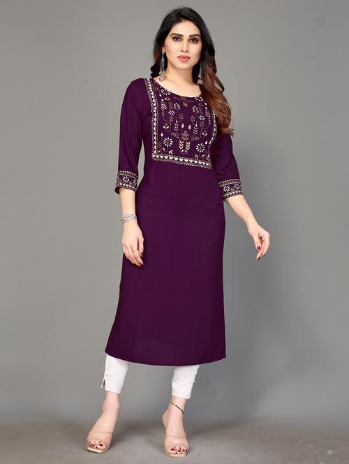 embroidered straight kurta - 19971079 - Very Small Image - 1