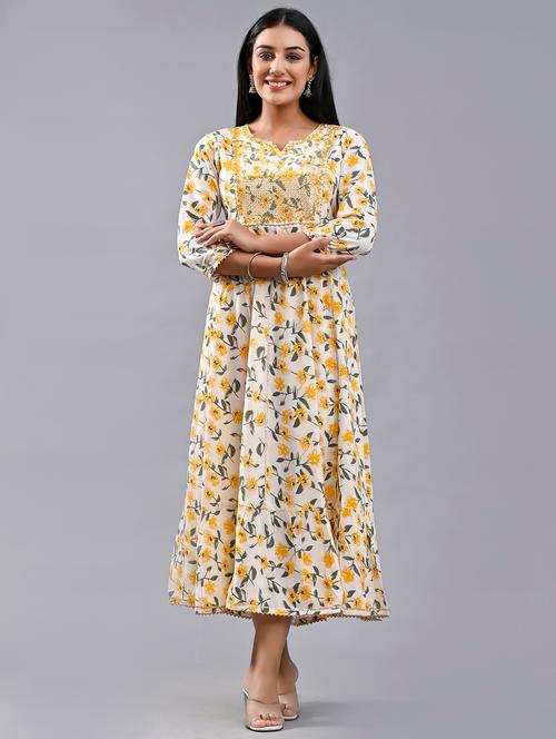 floral print anarkali ethnic dress - 19971295 - Very Small Image - 1