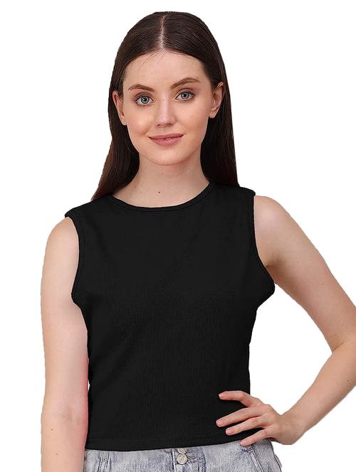 women's crop crew neck top - 19971608 - Very Small Image - 1