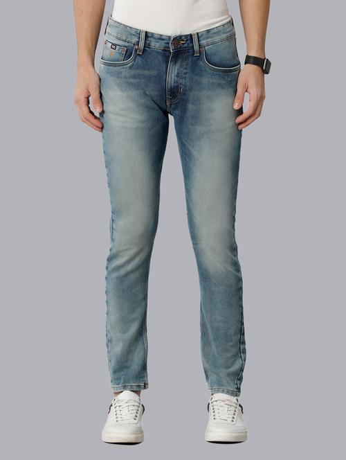 heavy washed mid rise slim fit blue jean - 19972017 - Very Small Image - 1