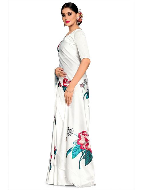 floral printed saree with blouse - 19972120 - Very Small Image - 1