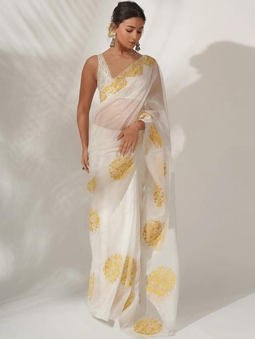 self design embroidered saree with blouse - 19972133 - Very Small Image - 1