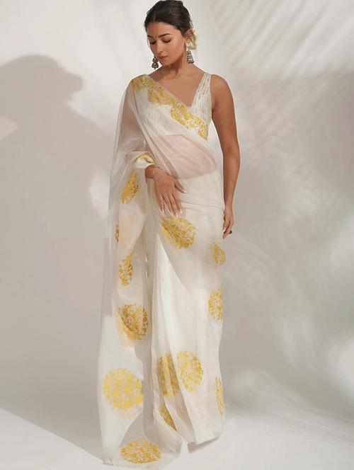 self design embroidered saree with blouse - 19972134 - Very Small Image - 1