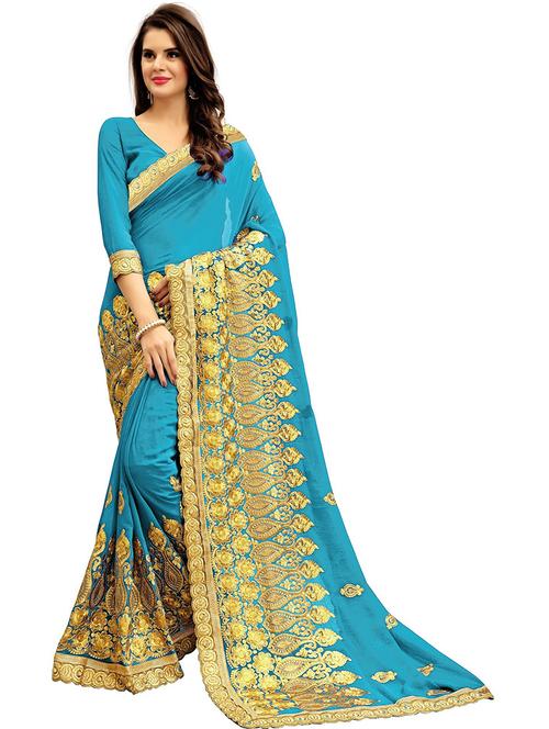 self design embroidered saree with blouse - 19972142 - Very Small Image - 1