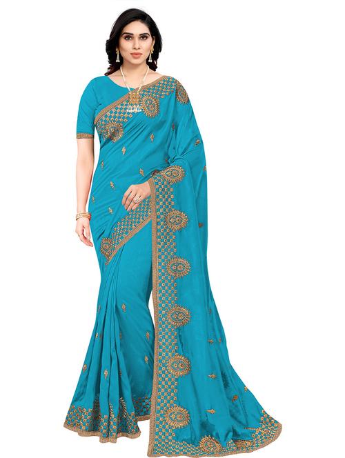 self design embroidered saree with blouse - 19972159 - Very Small Image - 1