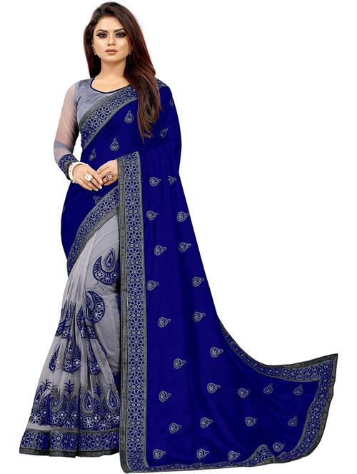 self design embroidered saree with blouse - 19972298 - Very Small Image - 1