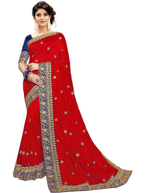 self design embroidered saree with blouse - 19972315 - Very Small Image - 1