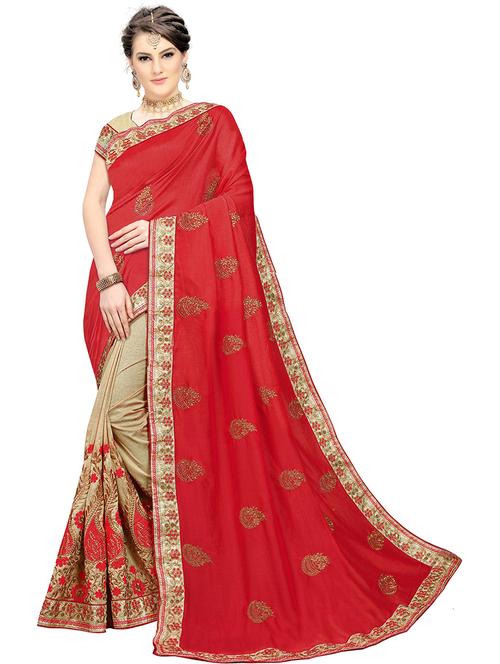 self design embroidered saree with blouse - 19972350 - Very Small Image - 1