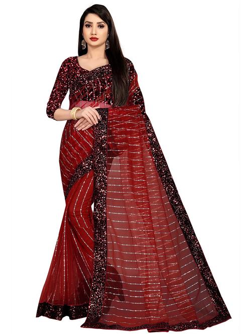self design embroidered saree with blouse - 19972367 - Very Small Image - 1