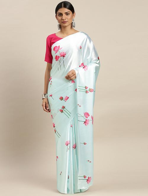 floral printed saree with blouse - 19972750 - Very Small Image - 1