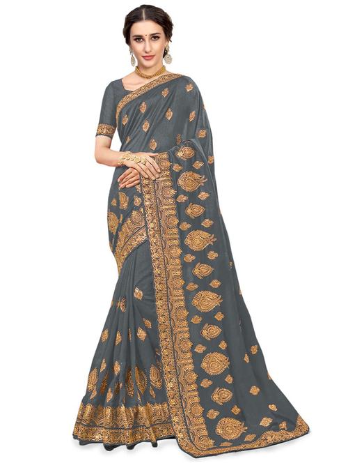 self design embroidered saree - 19973101 - Very Small Image - 1