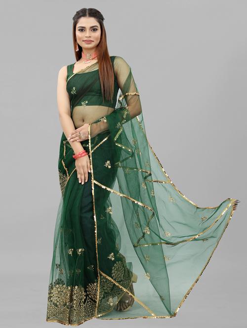 self design embroidered saree with blouse - 19973146 - Very Small Image - 1