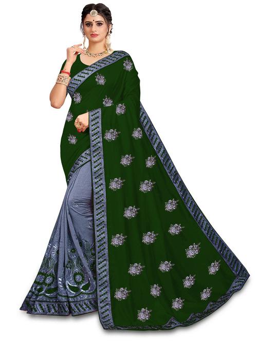 self design embroidered saree with blouse - 19973191 - Very Small Image - 1