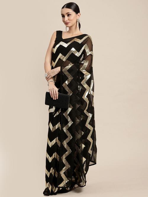 self design embroidered saree with blouse - 19973709 - Very Small Image - 1