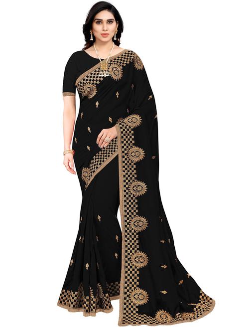 self design embroidered saree with blouse - 19973764 - Very Small Image - 1