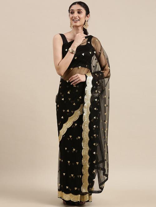 self design embroidered saree with blouse - 19973789 - Very Small Image - 1