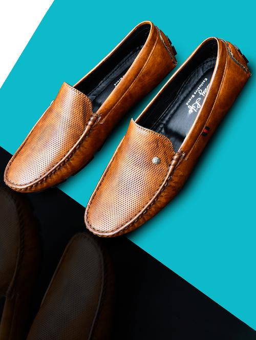 tan synthetic slip on loafers - 19974392 - Very Small Image - 1