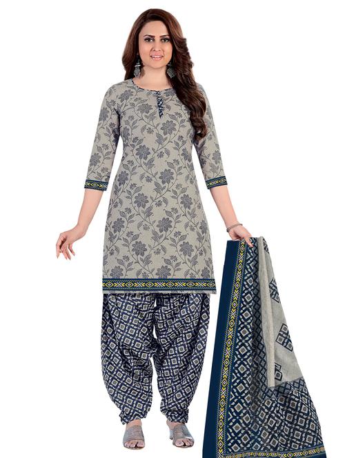 printed unstitched suit set - 19975590 - Very Small Image - 1