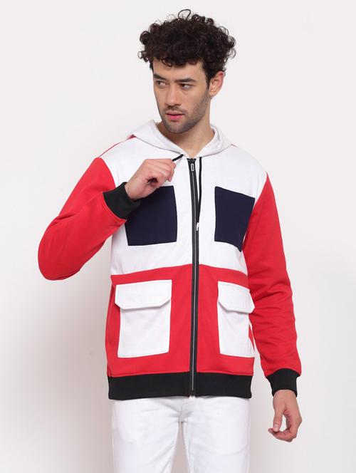 multi colored color blocked hooded regular sweatshirt - 19975893 - Very Small Image - 1