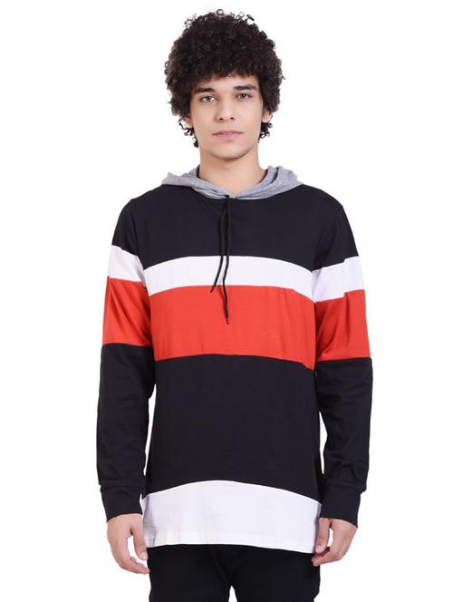 color block cotton hooded t-shirt - 19976024 - Very Small Image - 1