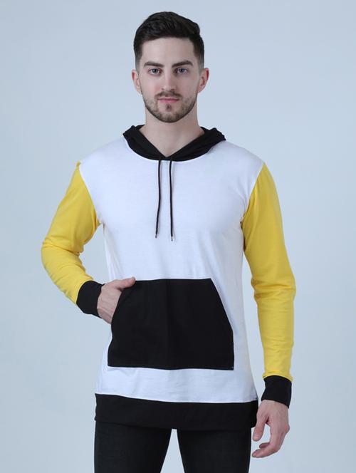 color block cotton hooded t-shirt - 19976280 - Very Small Image - 1