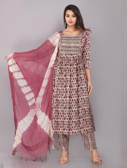 printed kurta pant set - 19976638 - Very Small Image - 1
