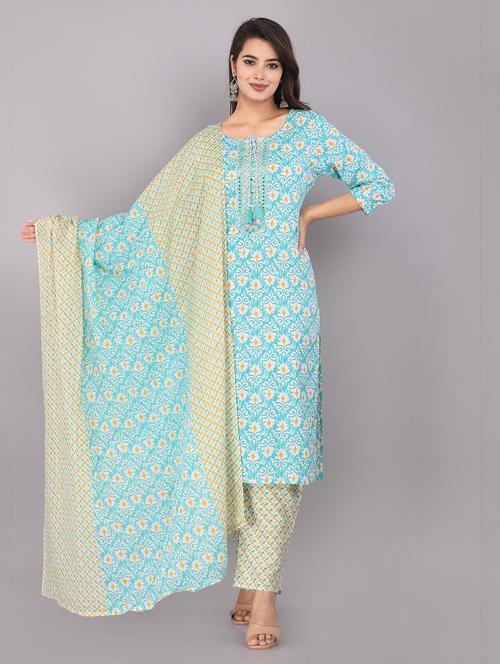 printed kurta pant set - 19976639 - Very Small Image - 1