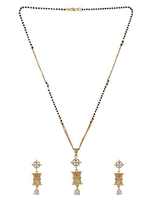 gold brass beaded mangalsutra set - 19978825 - Very Small Image - 1