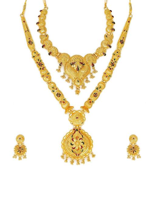 gold plated necklaces and earring set - 19978845 - Very Small Image - 1