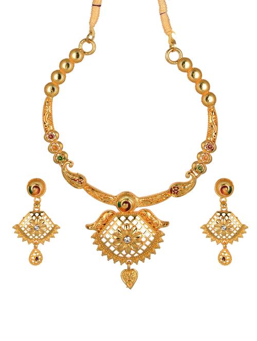 gold plated necklaces and earring set - 19978846 - Very Small Image - 1