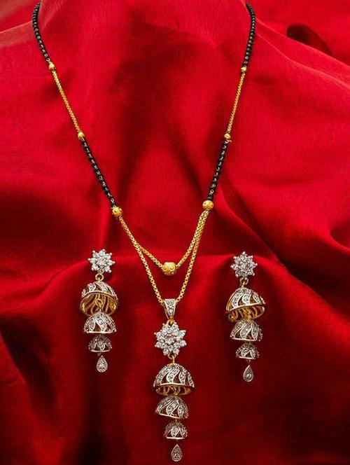 gold plated beaded mangalsutra set - 19978947 - Very Small Image - 1