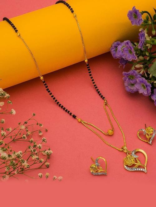 gold plated beaded mangalsutra set - 19978952 - Very Small Image - 1