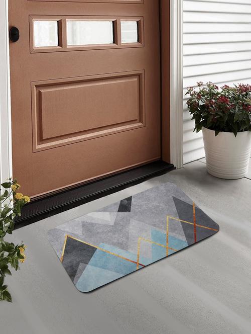 fabinaliv multicolor geometric rubber door mat (60x40 cm) - 19979775 - Very Small Image - 1