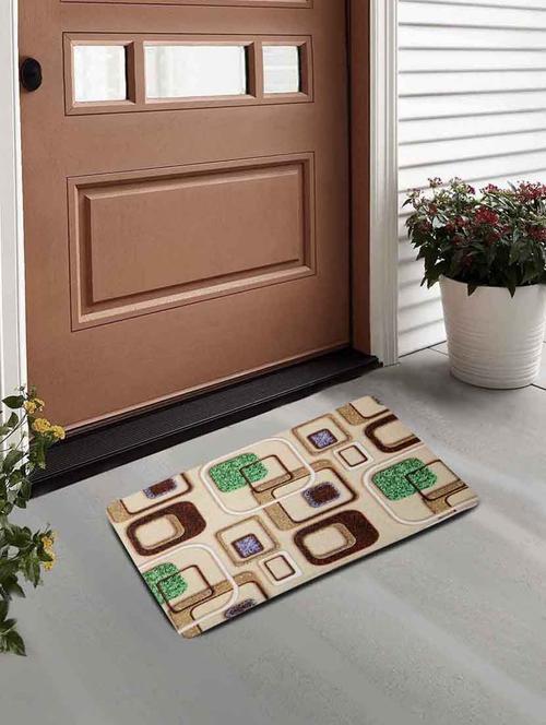 fabinaliv multicolor geometric polyester door mat (57x37 cm) - 19979781 - Very Small Image - 1