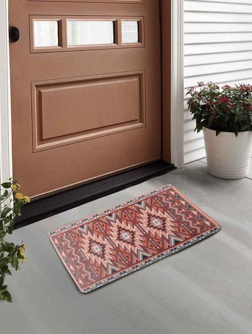 fabinaliv multicolor geometric polyester door mat (60x40 cm) - 19979784 - Very Small Image - 1