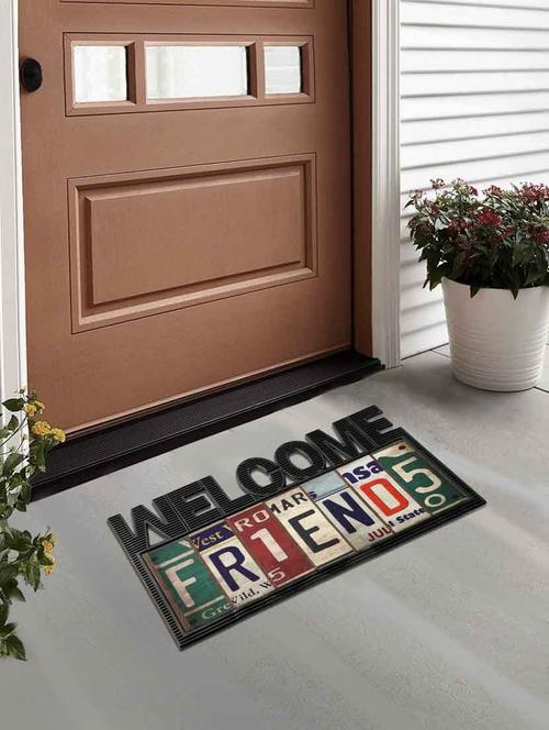 fabinaliv multicolor striped polyester door mat (70x40 cm) - 19979785 - Very Small Image - 1