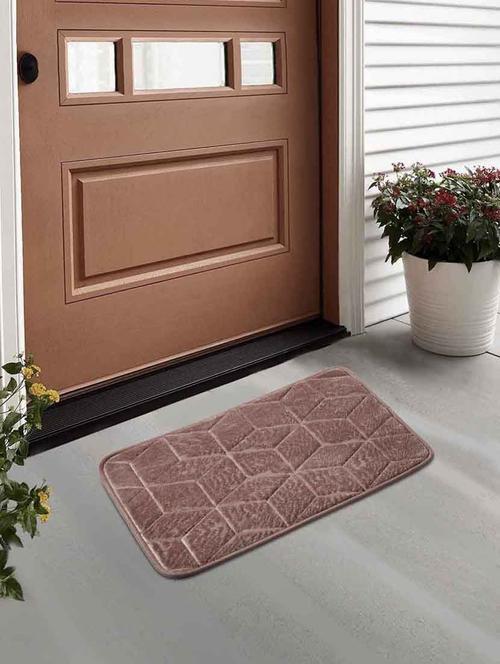fabinaliv brown geometric polyester door mat (60x40 cm) - 19979793 - Very Small Image - 1