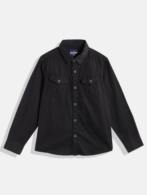 boys solid cotton shirt - 19980101 - Very Small Image - 1